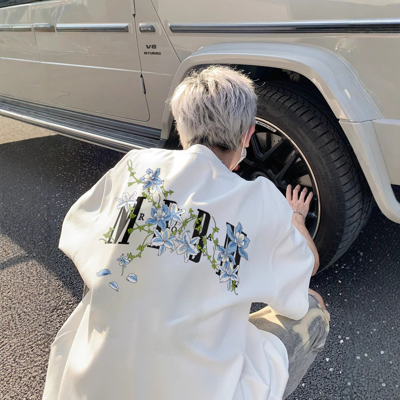 Embroidered Vine Floral Short Sleeve T-Shirt