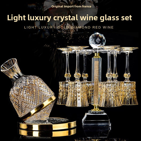 crystal glass high-foot red wine glass suitcase suit