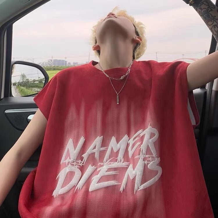 Alphabet Graffiti Men's Loose Fit Cotton T-Shirt