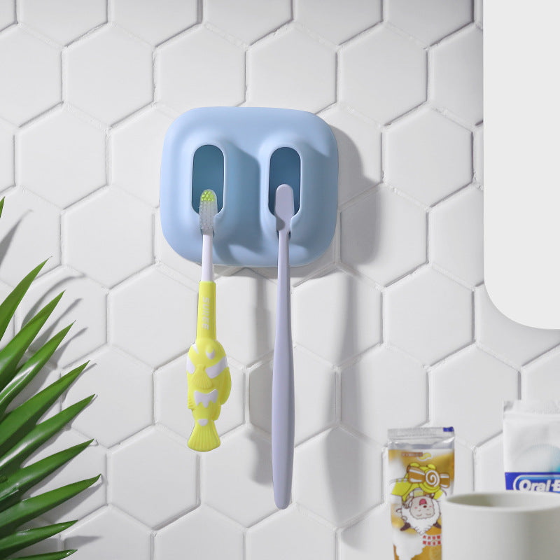 Suction wall couple toothbrush box hanger