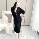 Falda holgada de talla grande con temperamento de longitud media para mujer