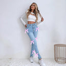 Women's Leggings Bow Stretch Jeans
