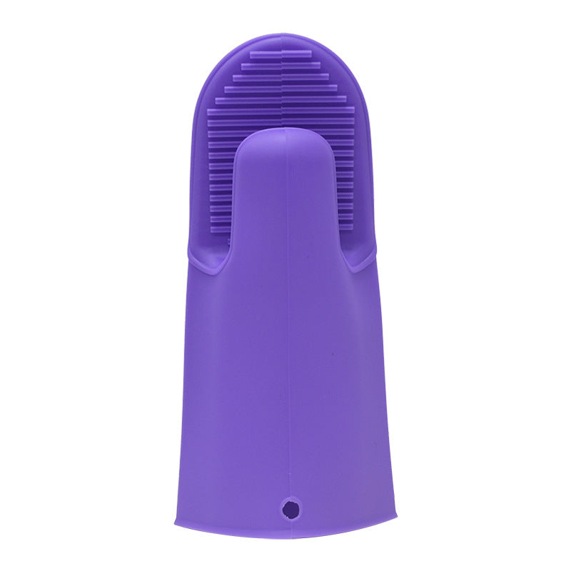 Hot Resistant And Wear-Resistant Thickened Two Finger Kitchen Waterproof Multipurpose Silicone Gloves