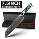 Damascus Steel Kitchen Knife Set with Abalone Shell Handle