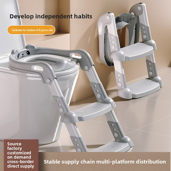 Foldable stepped auxiliary stool toilet