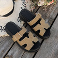 all-match thick bottom buckle solid color sandals