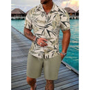 Men's Short-Sleeved Shirt and Beach Pants Set