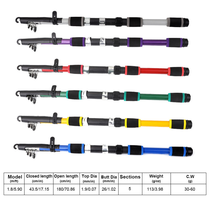 FISHKING Telescopic Fishing Rod Set with Reel and Accessories