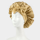 Wide-edge elastic band sleep cap
