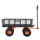 VEVOR Dump Cart, Metal Garden Dump Cart With Easy To Assemble Frame, Dump Wagon With 2-in-1 Convertible Handle, Utility Wheelbarrow 400 Lbs Capacity, 10 Inch Tires