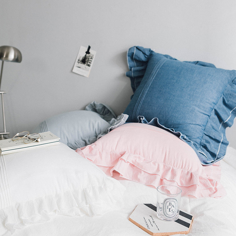 Pure Cotton Ruffled Pillowcase