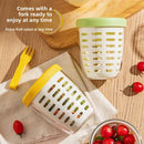 Double Layer Portable Salad and Fruit Cup with Lid