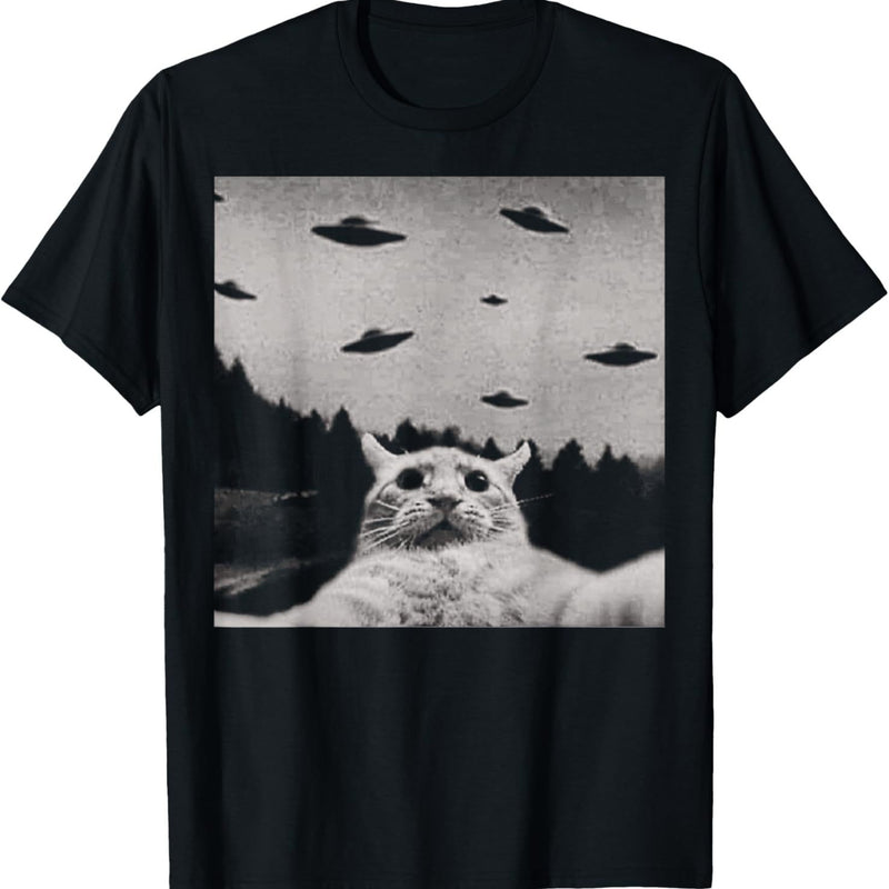 Alien Cat-shaped Unidentified Flying Object T-shirt