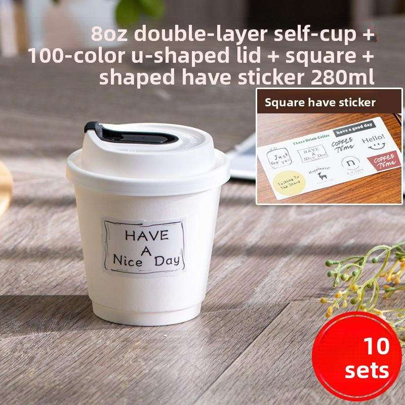 Single-use coffee, milk tea and soy milk paper cups