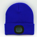 Outdoor sports LED button electronic light knitted hat
