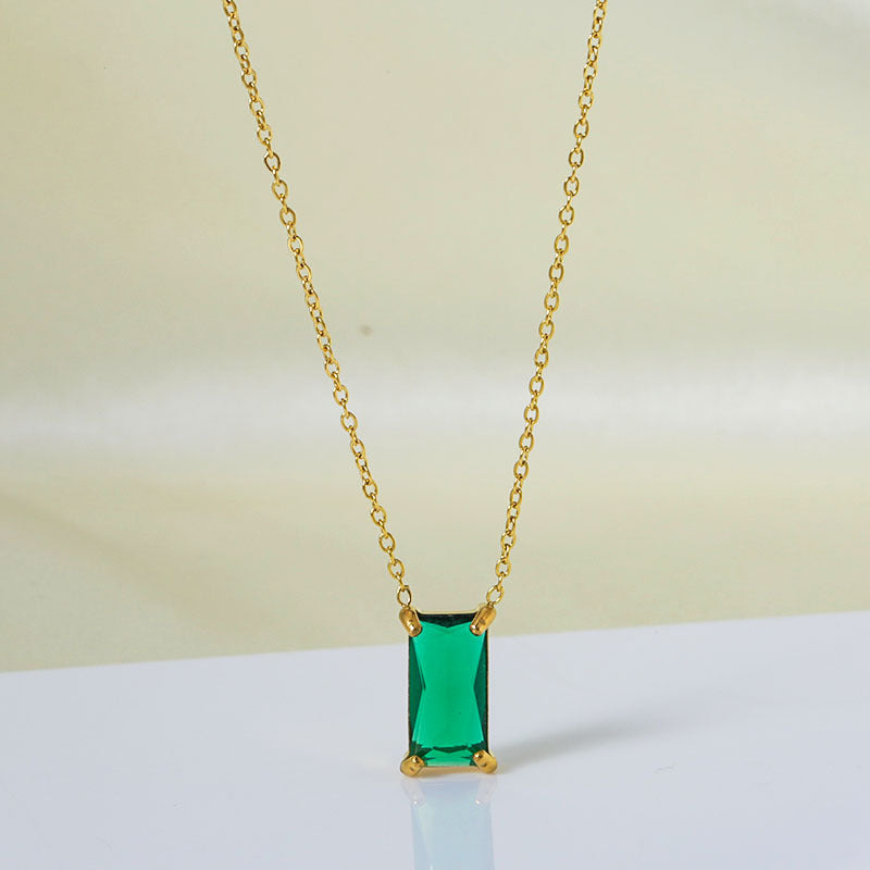 Stainless Steel Zircon Necklace