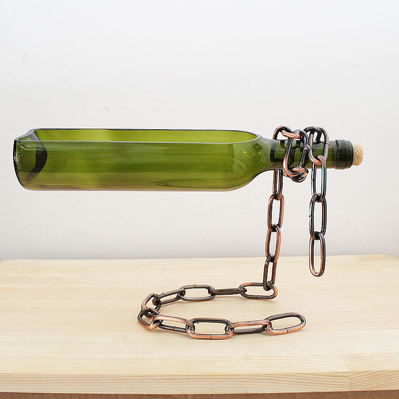 Suspended wine bottle decoration