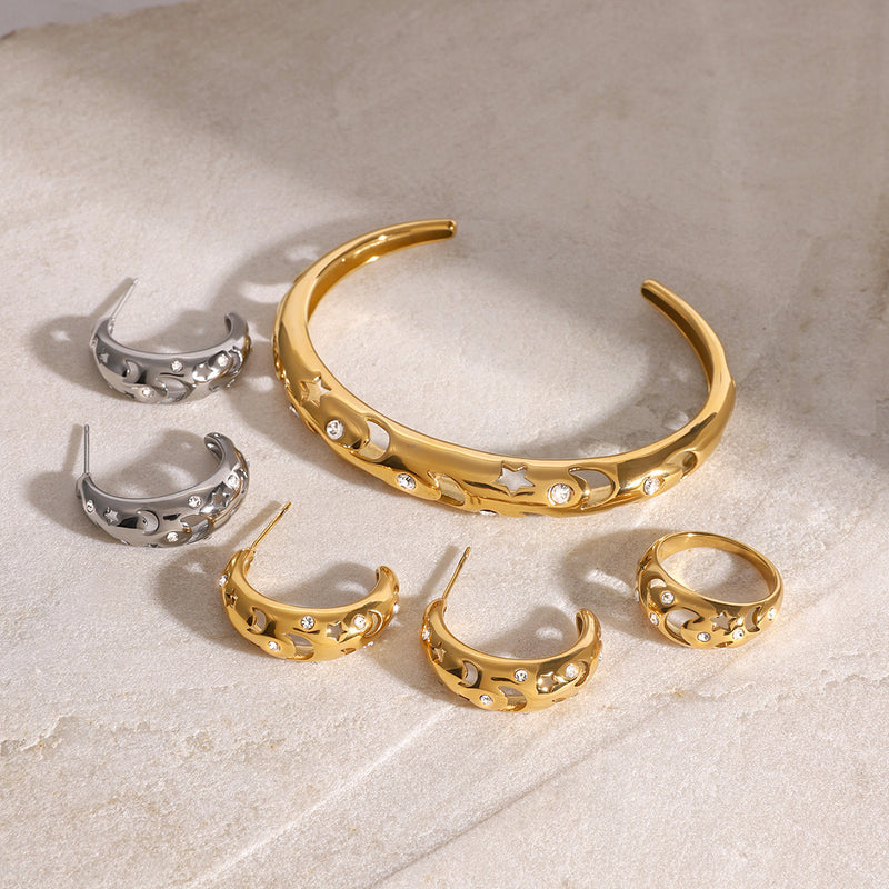 Stainless steel water droplet open bracelet