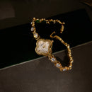 Four-Leaf Clover Diamond Bracelet Watch Women