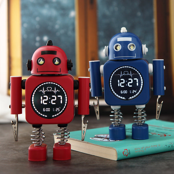 Metal Robot Luminous Alarm Clock