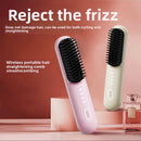 Wireless lazy-person portable hair straightening comb