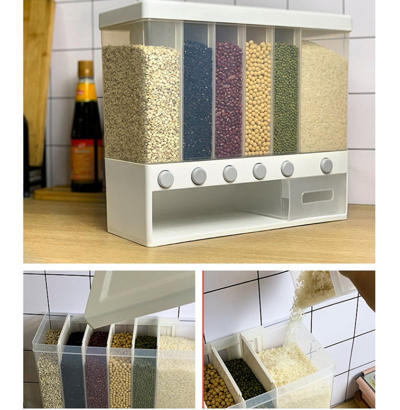 يمكن تعليق صندوق تخزين الأرز المثبت على الحائط على شكل دلو حبوب الأرز