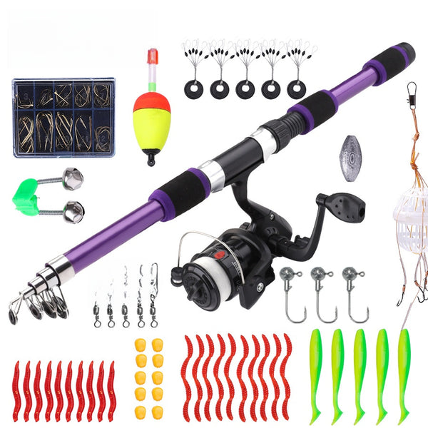 FISHKING Telescopic Fishing Rod Set with Reel and Accessories