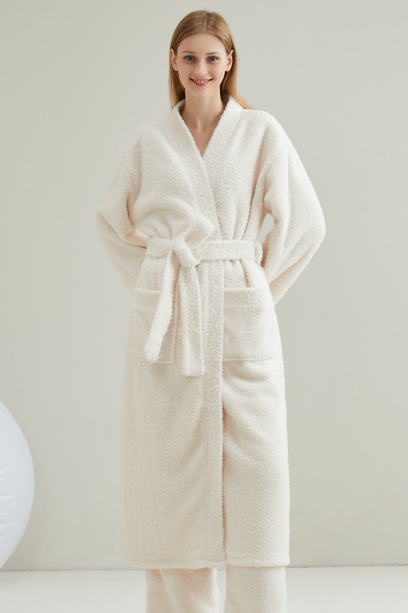 Couple pajamas flannel casual European and American loose bathrobe nightgown - TrendTrove