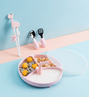 Baby Dinner Plate Children's Tableware Silicone Partition Suction Cup Set