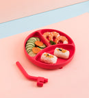 Baby Dinner Plate Children's Tableware Silicone Partition Suction Cup Set