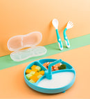 Baby Dinner Plate Children's Tableware Silicone Partition Suction Cup Set