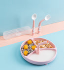 Baby Dinner Plate Children's Tableware Silicone Partition Suction Cup Set
