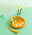 Baby Dinner Plate Children's Tableware Silicone Partition Suction Cup Set