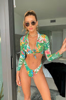 Singularity New Bikini European and American Large Size Swimsuit Long Sleeve High Waist Fat Lady Amazon Swimsuit