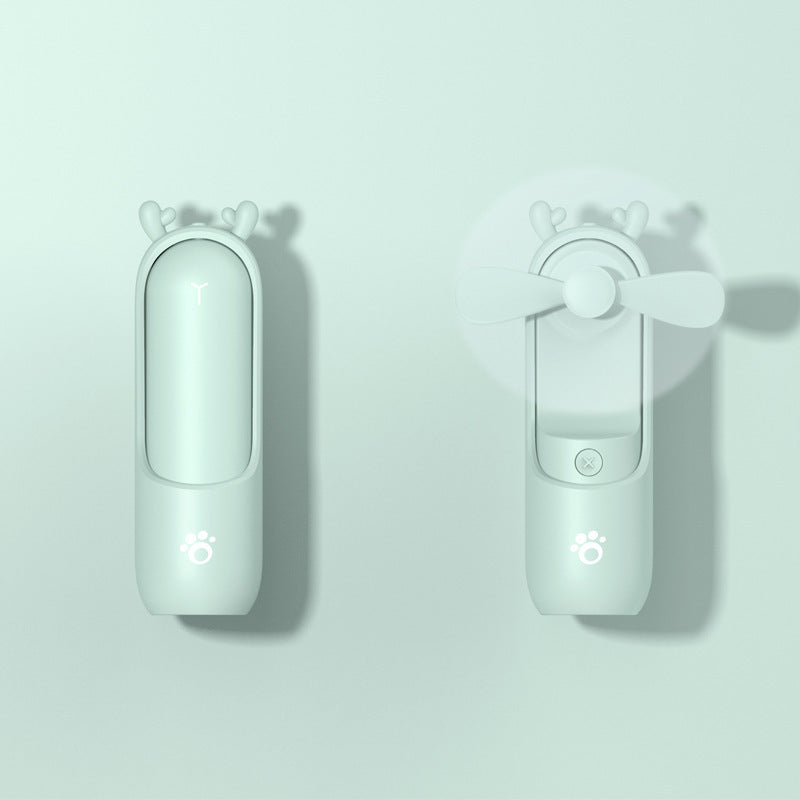 Spray Humidification Fan Mini Handheld Fan Mute Moisturizing Power Bank Multifunctional Folding Fan