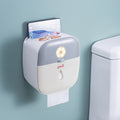 Tissue Box Self Adhesive Wall Mounted USB Power Waterproof Tissue Storage Box for Bathroom