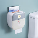 Tissue Box Self Adhesive Wall Mounted USB Power Waterproof Tissue Storage Box for Bathroom