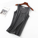 Round Neck Three Buttons Solid Color Women's Vest