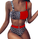 Bikini High Waist Leopard Print Stitching Bikini Europe