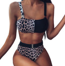 Bikini High Waist Leopard Print Stitching Bikini Europe