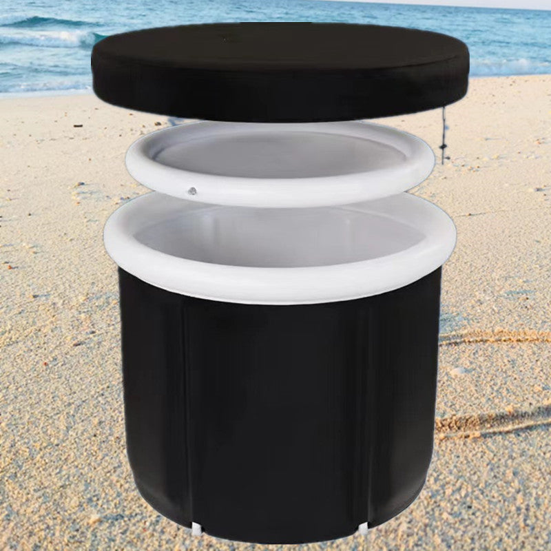 portable folding ice water bath bucket