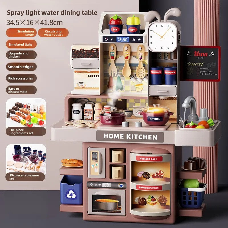 Children's house kitchen toy scene set