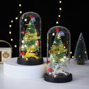 Christmas Gift LED Light Illumination Decorative Ornament Mini Christmas Tree Deer Glass Cover - TrendTrove