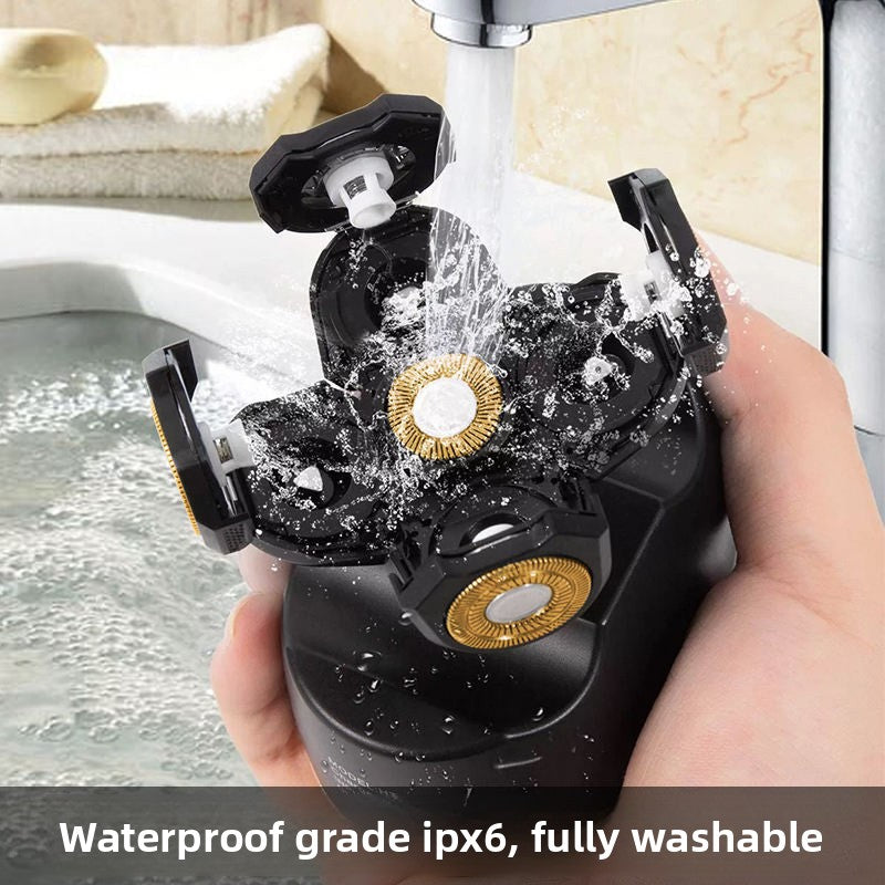 Portable USB Rechargeable Electric Shaver with Floating Heads