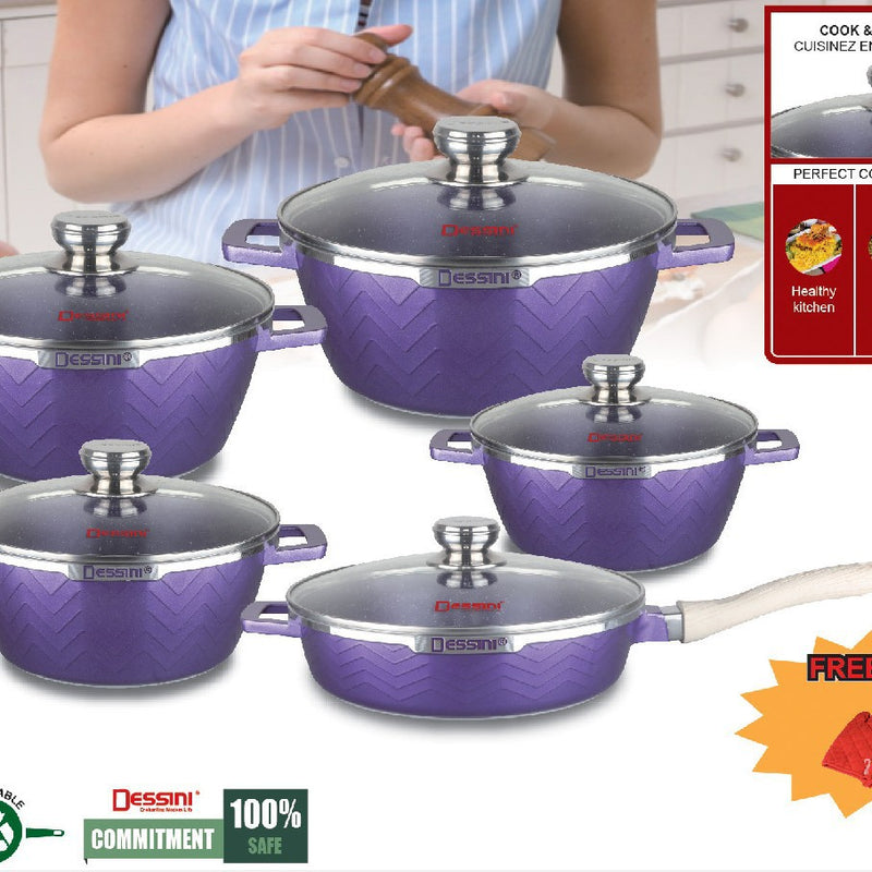 Die-cast pot, aluminum pot, non-stick pot and soup pot set