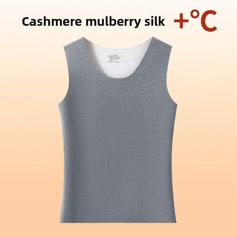 Wool and silk thermal vest for men