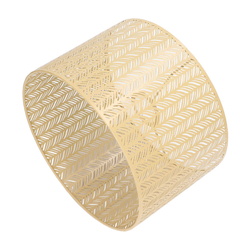 Drum Lamp Shade E27 E14 Clip Fir Leaf Shape Hollow Out Metal Decorative Lampshade Cover for Table Wall Ceiling Lamp Gold