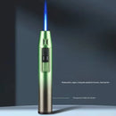 Pen Metal Lighter Mini Spray Gun Inflatable Windproof Butane Gas Lighter Adjustable Straight Shot Blue Flame Cigarette Tools - TrendTrove