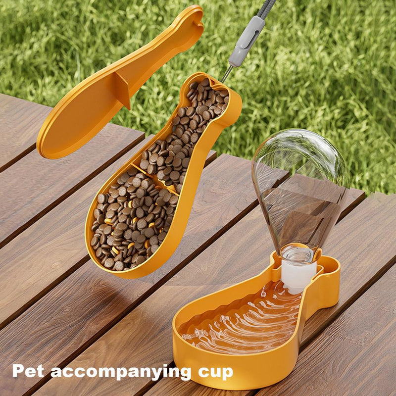 Pet Water Feeder Pet Hydration On-the-go Portable 2-in-1 Pet Water Bottle Food Container For Outdoor Travel Chicken Drumstick