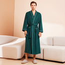 Bathrobe men's and women's towel fabric yukata long sleeved bath towel sleeping robe absorbent quick drying four season style - TrendTrove